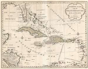 1769 Tirion Map and Chart of the West Indies, Caribbean Sea