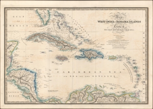 1843 Wyld Map and Chart of the West Indies