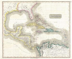 1814 Thomson Map of the West Indies and Central America