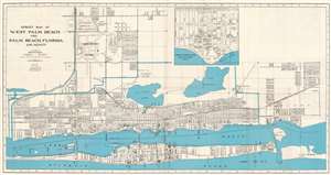 1943 Dolph City Plan or Map of Palm Beach and West Palm Beach, Florida