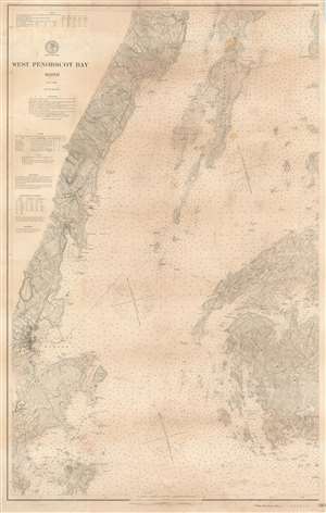 1902 U.S. Coast and Geodetic Survey Nautical Chart of West Penobscot Bay, Maine