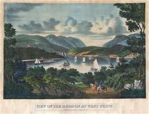 1862 F. Blumner View of West Point Military Academy and the Hudson River