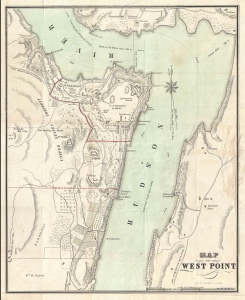 1844 Colton Map of West Point, New York