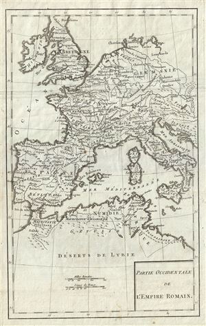 1770 Delisle de Sales Map of the Western Roman Empire (Includes Italy)