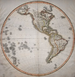 1817 Pinkerton Map of the Western Hemisphere ( North & South America )