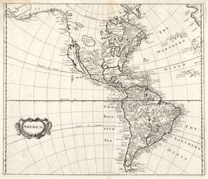 1703 Heylyn Map of America (Unique Pacific Northwest Geography)