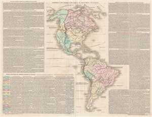 1835 Las Cases (Lesage) and Renouard Map of the Western Hemisphere