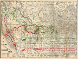 1888 Crofutt Map of the Western United States w/ Railroad Tours