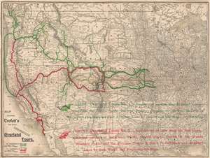 1888 Crofutt Map of the Western United States w/ railroad tours
