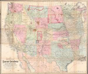 1867 Keeler Map of the Western United States w/ Reservations in mansuscript