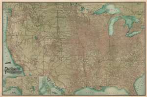 1902 Railway Publishing Pathfinder Railroad Map of the Western United States