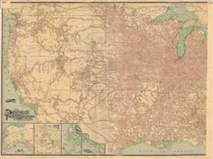1907 Railroad Map of the Western United States