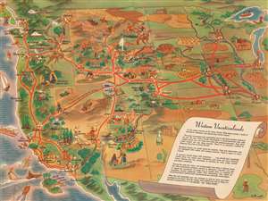 1946 Willmarth Pictorial Tourist Map of the Western United States