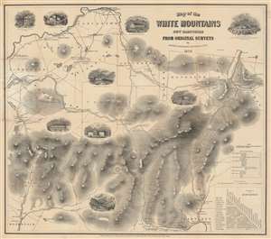 1858 First Edition Boardman Map of the White Mountains, New Hampshire