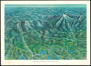 1960 Brusseau Bird's-Eye View Map of the White Mountains, New Hampshire