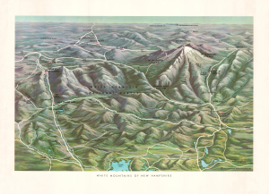 1960 Brusseau Bird's-Eye View Map of the White Mountains, New Hampshire