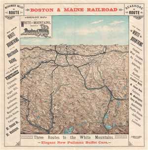 1896 Boston and Maine Railroad Bird's Eye View of the White Mountains