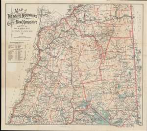 1893 Walker Tourist Map of the White Mountains and Central New Hampshire
