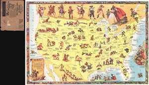 1952 Glaubke Wild Bill Hickok Pictorial Treasure Map of the United States
