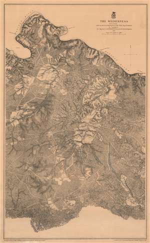 1867 Weyss Map of the U.S. Civil War Battlefield of the Wilderness, Virginia
