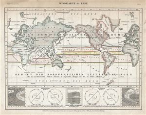 1852 Meyer Map or Chart of the Winds