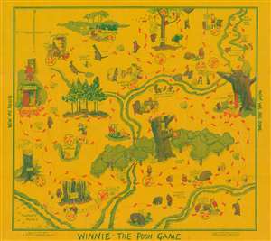 1931 Slesinger Inc. Winnie-the-Pooh Game Map of the Hundred-Acre Wood