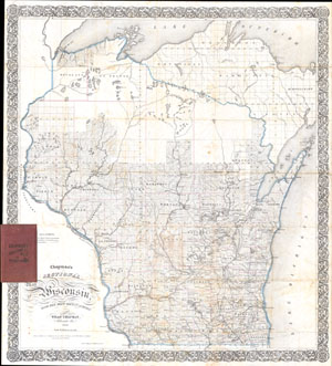 1856 Chapman Pocket Map of Wisconsin