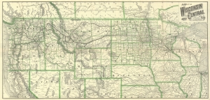 1890 Wisconsin Central Railroad Map of the Northern United States