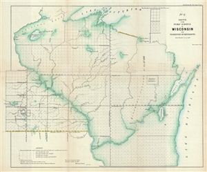 1855 Public Survey Map of Wisconsin and Minnesota