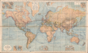 1870 Berghaus Map of the World