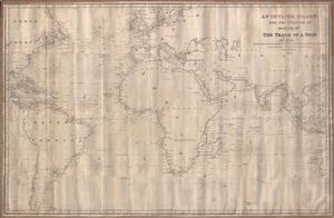 1846 Blachford Blueback Nautical Chart or Map of the World