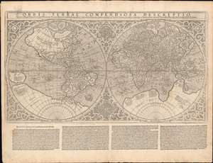 1595 Mercator Map of the World (First Atlas Edition)