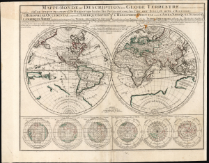 1730 Pierre Moullart-Sanson / Gilles Robert de Vaugondy Map of the World