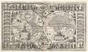 1655 Scolari carte-à-figures Double-Hemisphere World