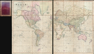 1844 Teesdale Wall Map of the World (w/ Republic of Texas)
