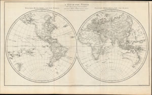 1779 Blair Map of the World in Hemispheres with Latest Discoveries
