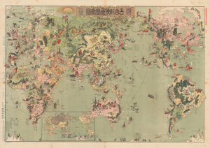 1924 Ogawa Jihei and Maekawa Senpan Cartoon Map of the World