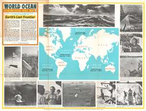 1970 Civic Education Service Broadside Map of the World's Oceans