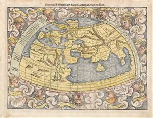 1572 Münster Map of the World According to Ptolemy