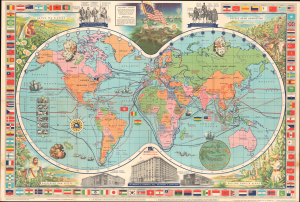 1960 McCormick / Hoen World Spice Map, w/ Routes of Explorers
