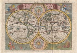 1733 Busch Map of the World in Hemispheres