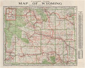 1920 Clason Pocket Map of Wyoming
