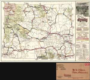 1932 Julius Muller Map of Wyoming and the State's Highways