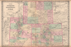 1886 Colton Map of Wyoming, Colorado, and Utah