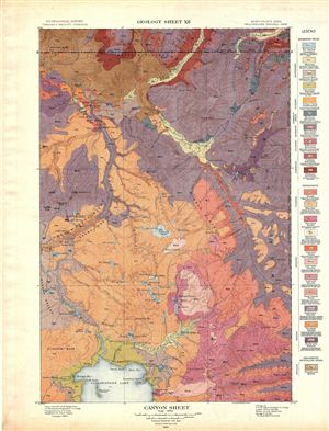 1904 USGS Geologic Map of Canyon, Yellowstone National Park