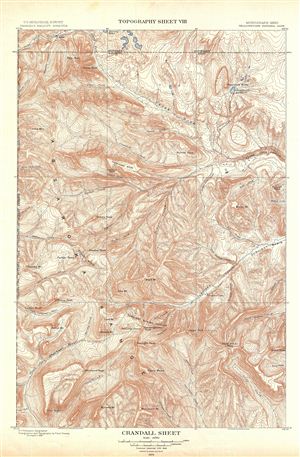 1904 USGS Topographic Map of Crandall, Yellowstone National Park