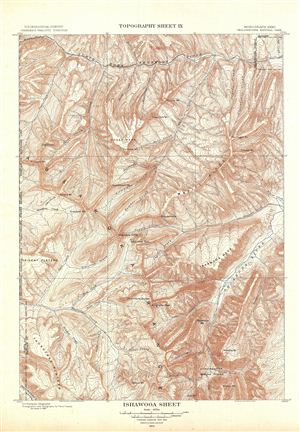 1904 USGS Topographic Map of Ishawooa, Yellowstone National Park