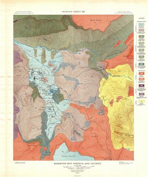 1904 USGS Geologic Map of Mammoth Springs, Yellowstone National Park