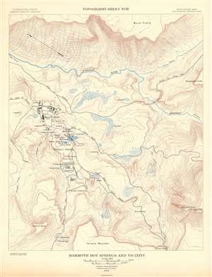 1904 U.S.G.S. Topographic Map of Mammoth Springs, Yellowstone National Park