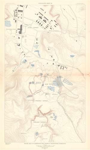 1904 U.S.G.S Topographic Map of Travertine Terraces, Yellowstone National Park